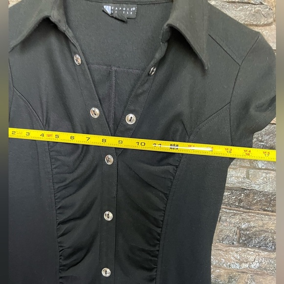 Carole Little Black Sheath Midi Dress with Notched Collar - Picture 10 of 12